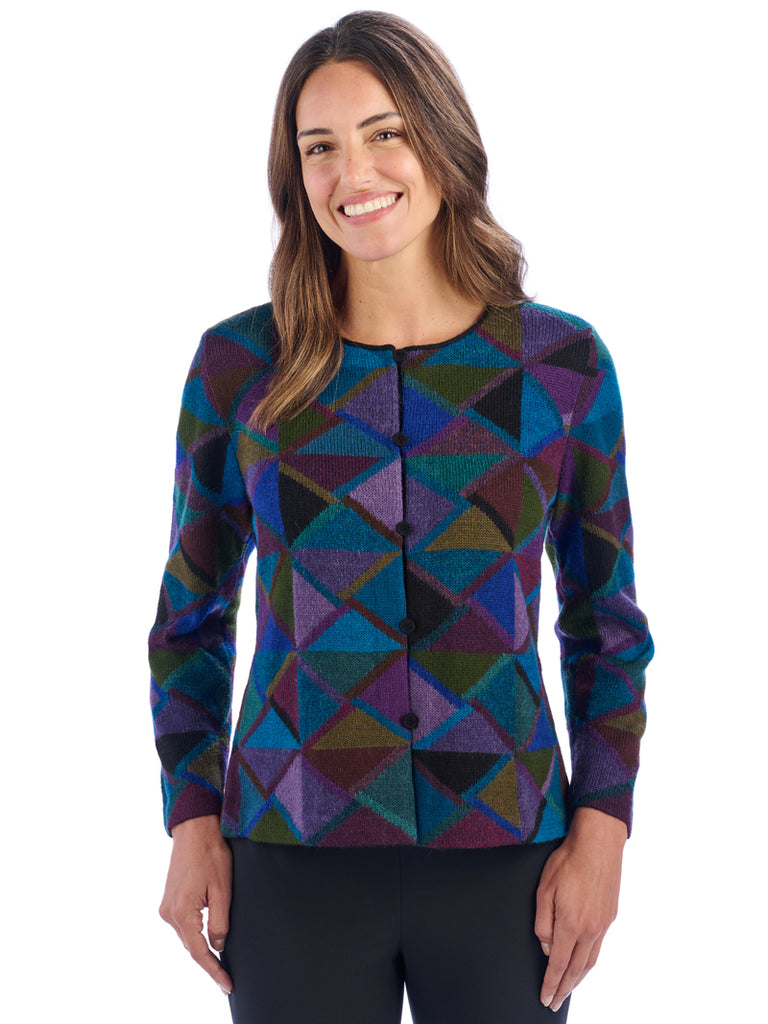 Alpaca Knitwear - Lattice in Purple Mix by Millma at Artisan Route