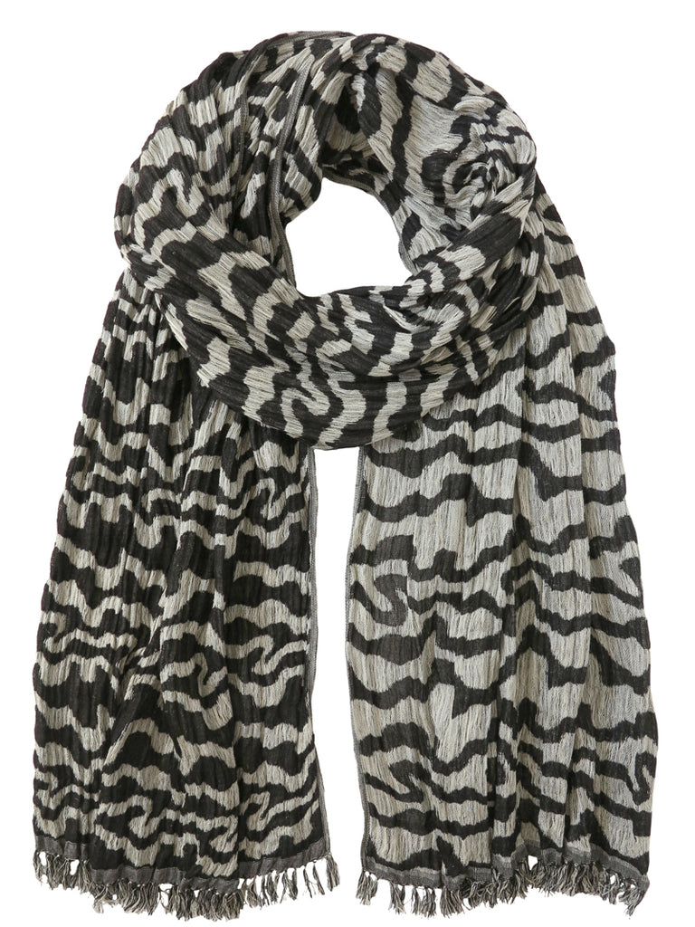 Silk Scarf - Squiggles Charcoal Mix by Artisan Route