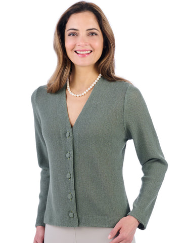 Alpaca Knitwear - Kesia Jacket in Dress Khaki by Artisan Route