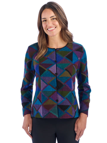 Alpaca Knitwear - Lattice in Purple Mix by Millma at Artisan Route