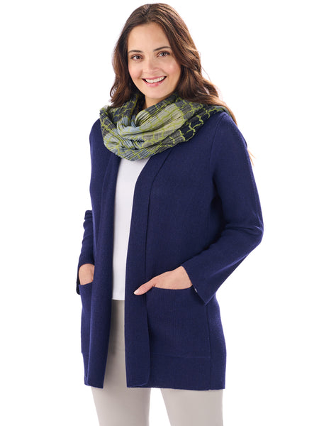 Luciana in Deep Navy with scarf