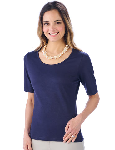 Pima Cotton T Shirt - Pilar in Deep Navy by Artisan Route