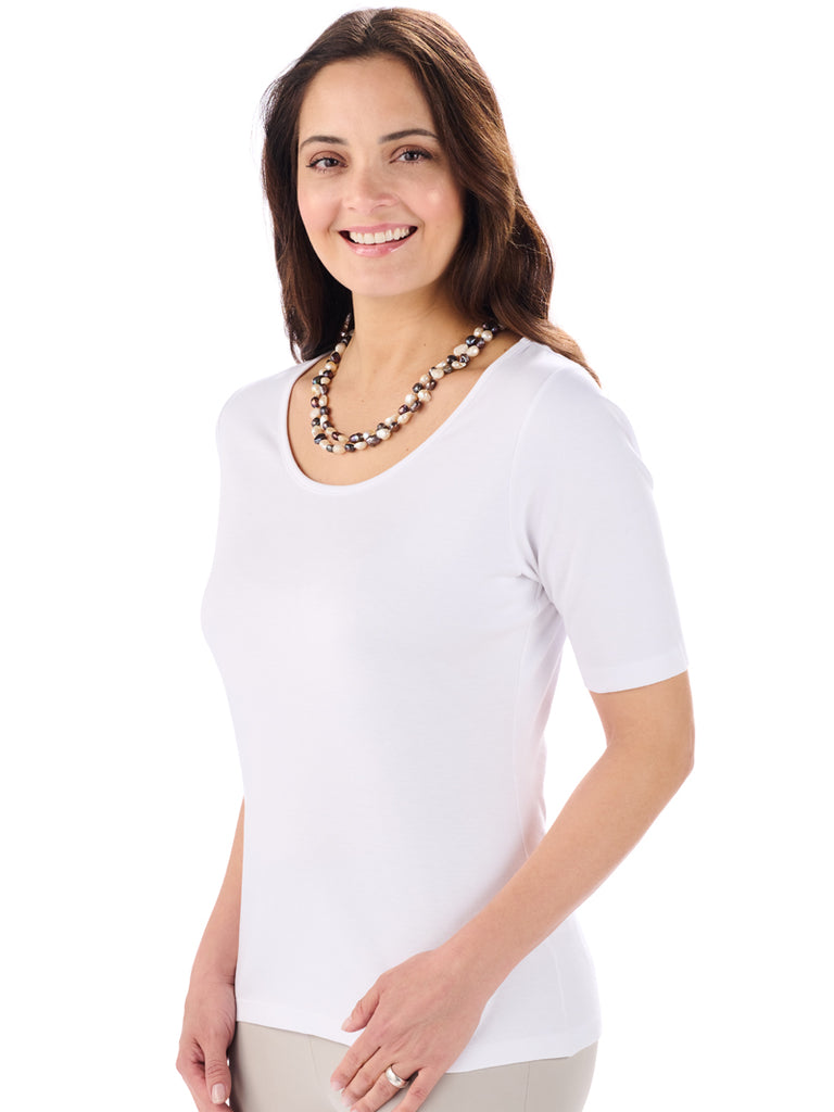 Pima Cotton T Shirt - Pilar in White by Artisan Route