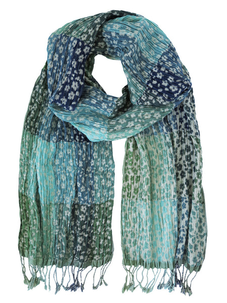 Silk Scarf - Daisy Floral Aqua by Artisan Route