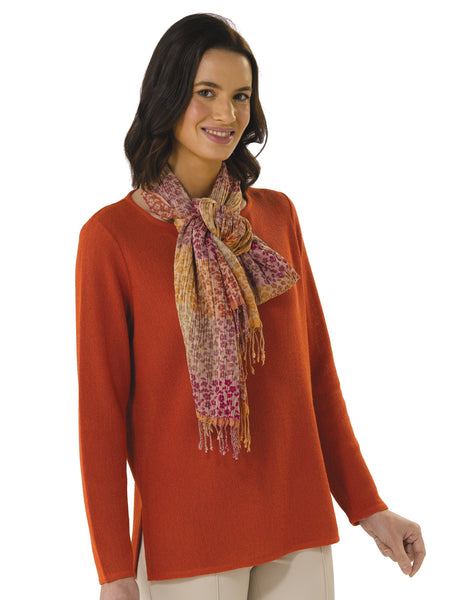 Daniela in Burnt Orange with Scarf