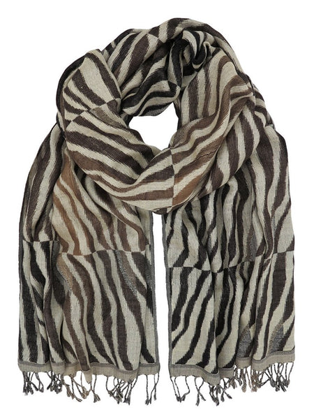 Silk Scarf - Long Tiger Soft Naturals by Artisan Route