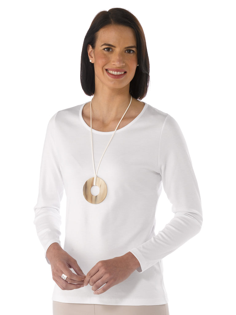 Pima Cotton T Shirt - Patricia in White by Artisan Route