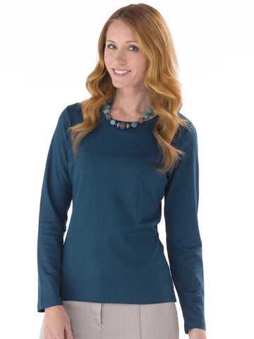 Pima Cotton T Shirt - Patricia in Petrol Blue by Artisan Route