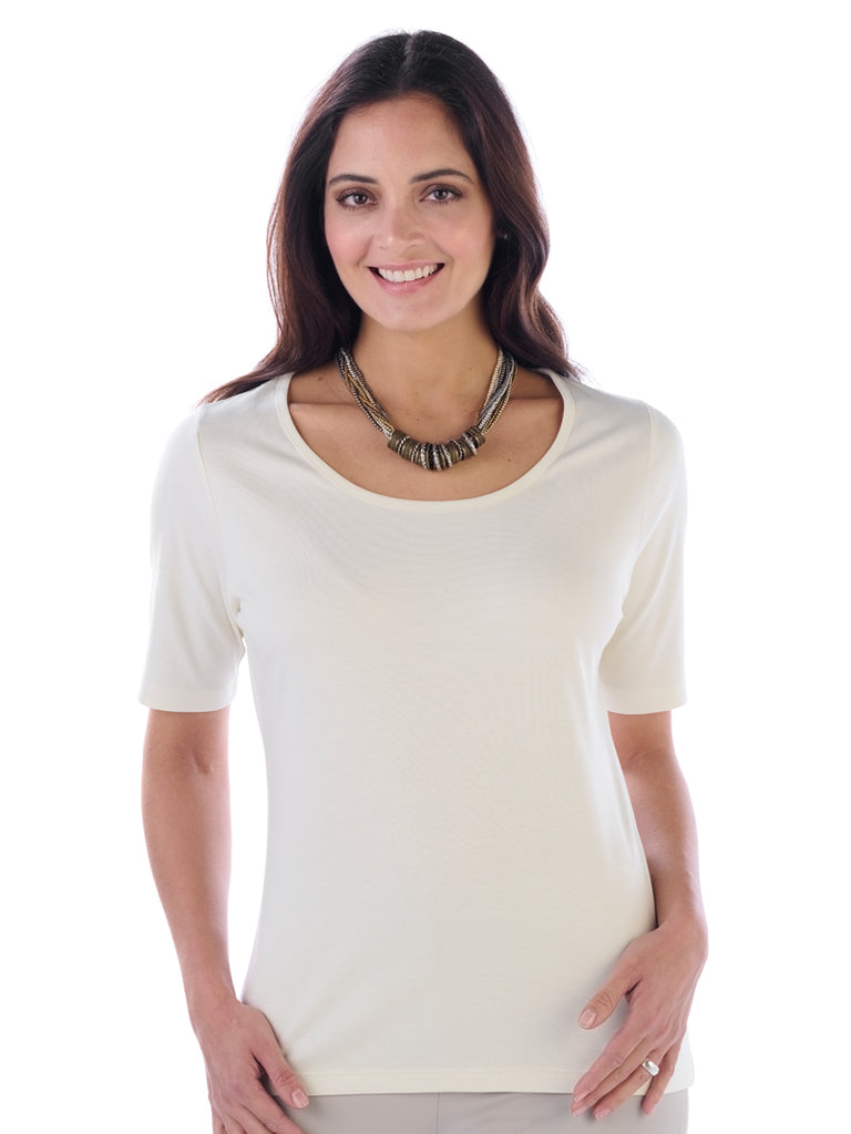 Pima Cotton T Shirt-Pilar in Natural by Artisan Route