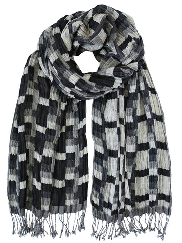 Silk Scarf - Stepped Grey Mix by Artisan Route