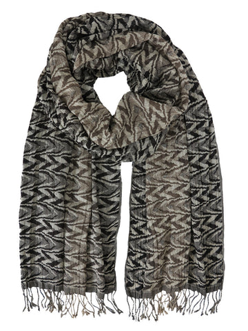 Silk Scarf - Zig Zag Grey Mix by Artisan Route